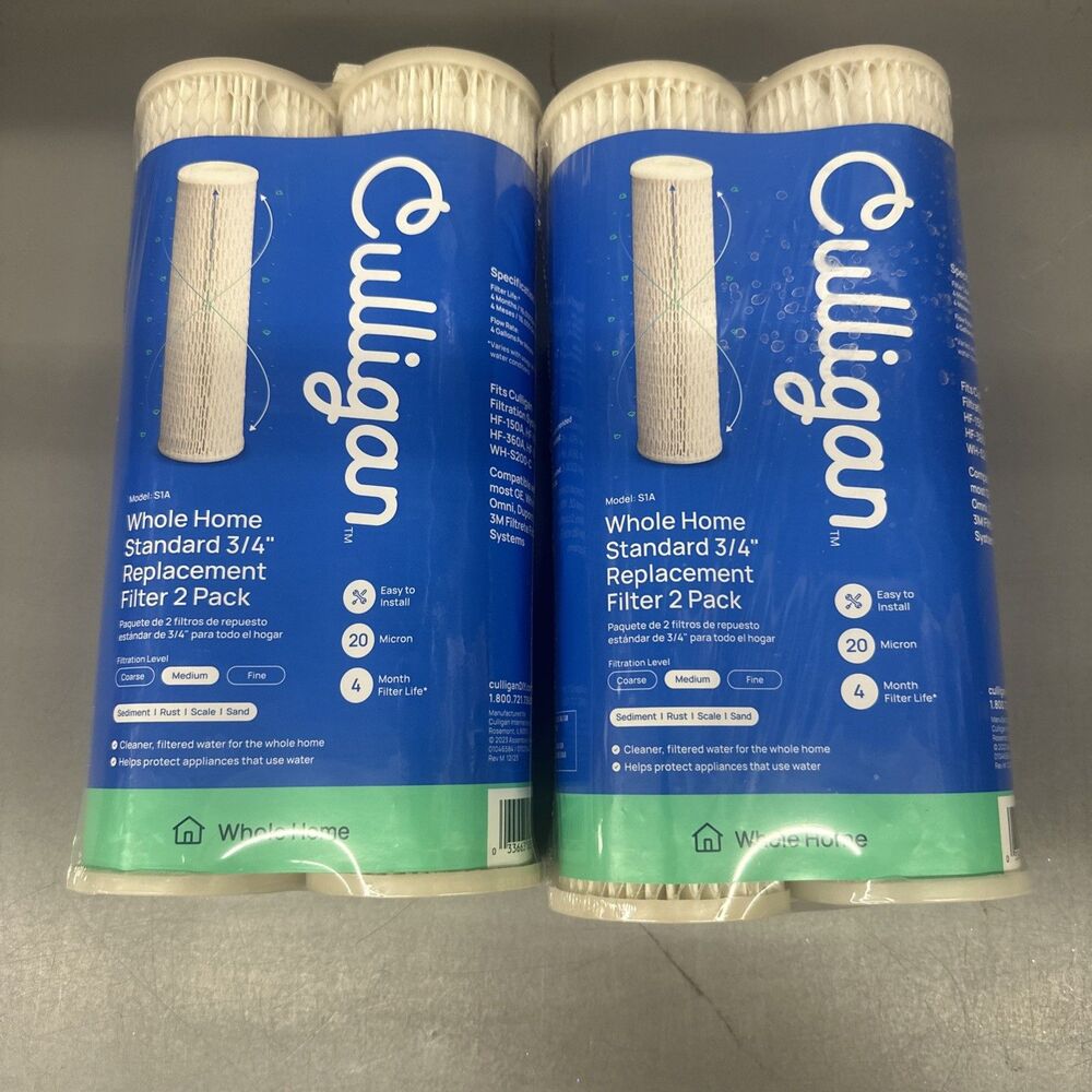 Culligan whole house 2 pack Of  Two (4)  Filters Cartridges Replacement NEW